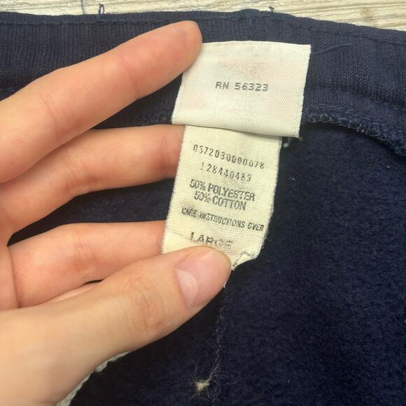 Vintage Nike Blue Mens L Swoosh Spell Out Athleisure USA Made Jogger Sweatpants - Picture 5 of 12